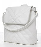 Жіноча біла сумка-рюкзак WHITE CHOCOLATE містка з екошкіри для міста і подорожей, фото 5