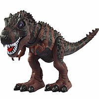 Іграшковий динозавр на батарейках 6623 вміє ходити, іграшка зі звуком (Коричневий)