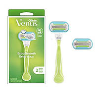 Бритвы Gillette Venus Extra Smooth для женщин, 1 бритва Venus, 2 сменных кассеты для гладкого бритья