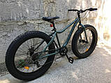 Велосипед фетбайк двоколісний на сталевій рамі Crosser Fat Bike 26" рама 16" темно-зелений, фото 8