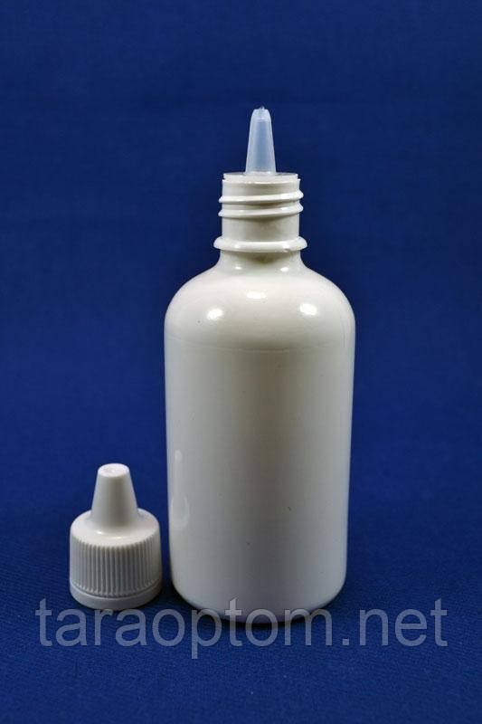Флакон 100 мл із крапельницею білий, фото 1