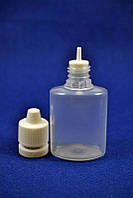 Флакон 30 мл з крапельницею та кришкою із захистом від дітей (плоский) прозорий