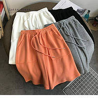 Летние женские стильные шорты бермуды двухнить (черные, светло-серые,белые, оранжевые) s-m и m-l