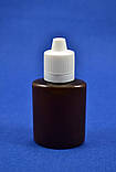 Флакон 30 мл з крапельницею та кришкою із захистом від дітей (плоский) коричневий, фото 2