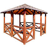 Дерев'яна альтанка 3 на 3 м, розбірна (на 10-12 осіб) "Квадро", фото 2