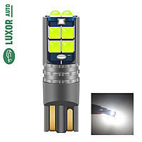 Автомобильная LED лампа T10 W5W 12V 10SMD 3030 светодиодная с Canbus, белый цвет