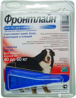 Spot-on Merial Frontline Dog XL від бліх і кліщів для собак вагою 40-60 кг