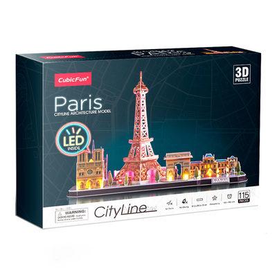 Тривимірний пазл CubicFun City Line Paris Париж з LED підсвічуванням L525h, фото 1