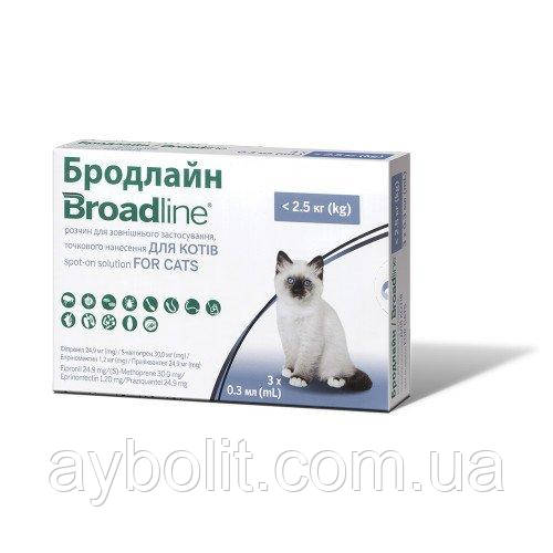 Краплі Boehringer Ingelheim Broadline Спот-він проти паразитів для кішок S (до 2.5 кг) (1 аплікатор)