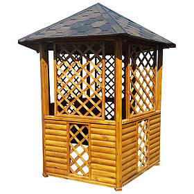 Дерев'яна шестигранна Альтанка 2 м в діаметрі розбірна (на 6-8 осіб) "Сінгапур"