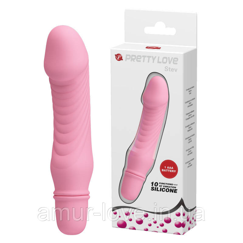Класичний вібратор Pretty Love Stev Vibrator Light Pink