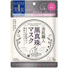Чорна перліна маска для зайвої KOSE Cosmeport Clear Turn Bihada-Syokunin Black Pearl Firming Mask, 7 шт (390827)