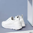 Шкіряні жіночі білі кросівки, фото 6