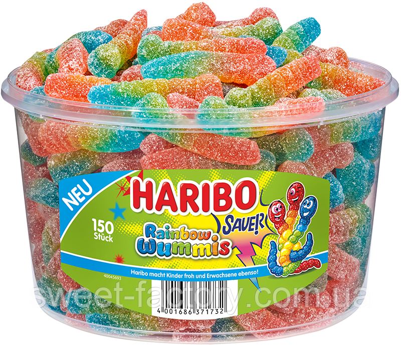 Черви Haribo Sauer Wummis Rainbow Кислі 150s 1200g