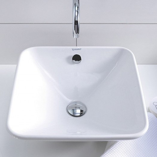 Квадратна раковина на стільницю 420х420х165 Duravit Bacino 0333420000 - фото 2 - id-p1618698920