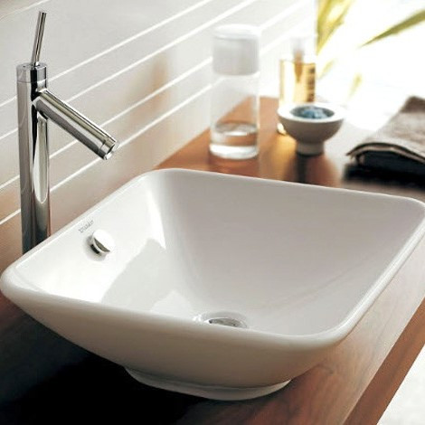 Квадратна раковина на стільницю 420х420х165 Duravit Bacino 0333420000 - фото 3 - id-p1618698920