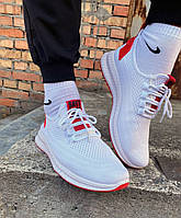 Мужские спортивные кроссовки белые, текстильные кроссовки из ткани дышащие 43
