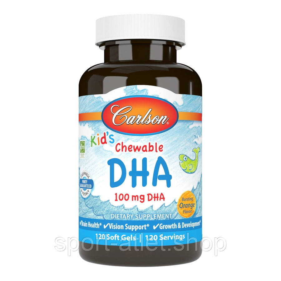 Жирні кислоти Carlson Labs Kid's Chewable DHA, 120 капсул, фото 1
