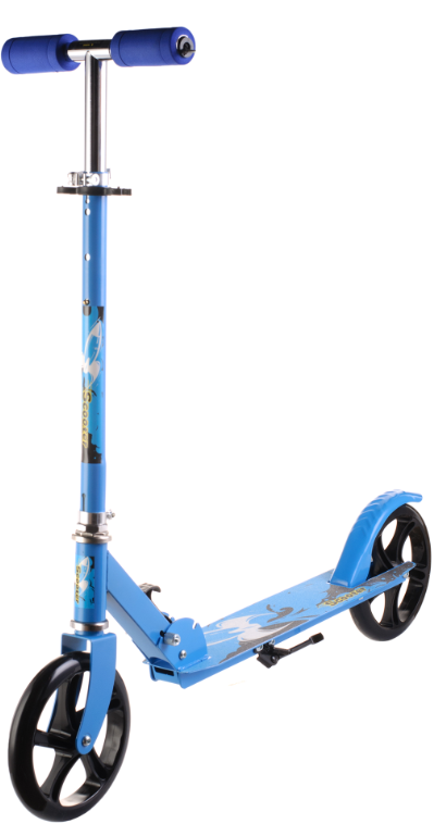 Самокат двоколісний складний алюмінієвий з підніжкою 109 синій