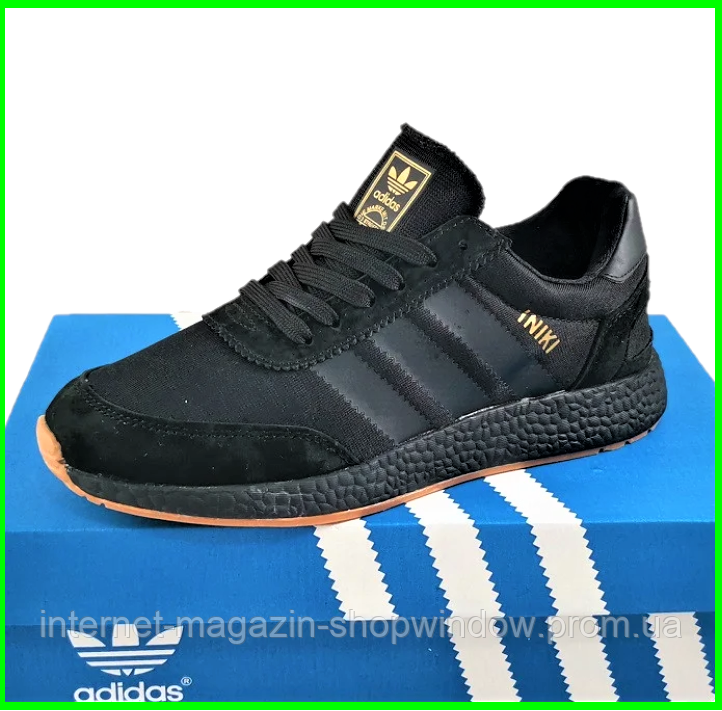 Кросівки чоловічі Adidas Iniki Runner Boost. Чорні кросівки Адідас. Відео Огляд