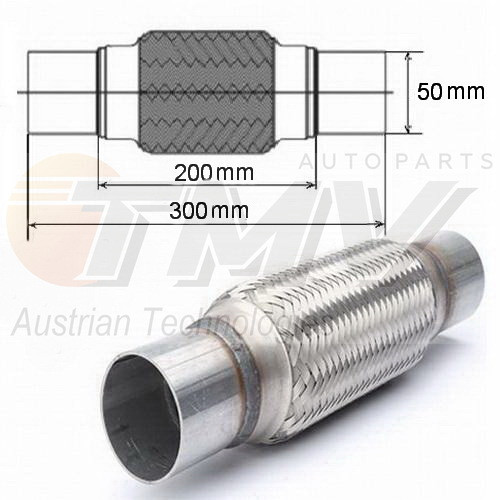 Гофра Глушителя 50x200/300 с Фланцами 3-х Слойная с Внутренним ...
