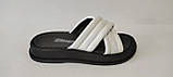 Жіночі шкіряні шльопанці переплетення на плоскій підошві, фото 3
