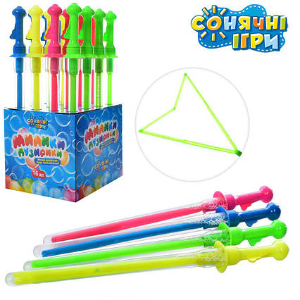 Мильні бульбашки меч, 45см, 16шт (4 кольори) у дисплеї, 4600