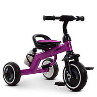 Трехколесный велосипед Turbotrike со светящимися EVA колесами и бутылкой для воды M 3648-9 фиолетовый
