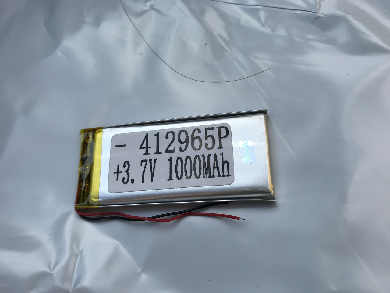 Акумулятор літій-полімерний 412965P 3.7V 1000mAh