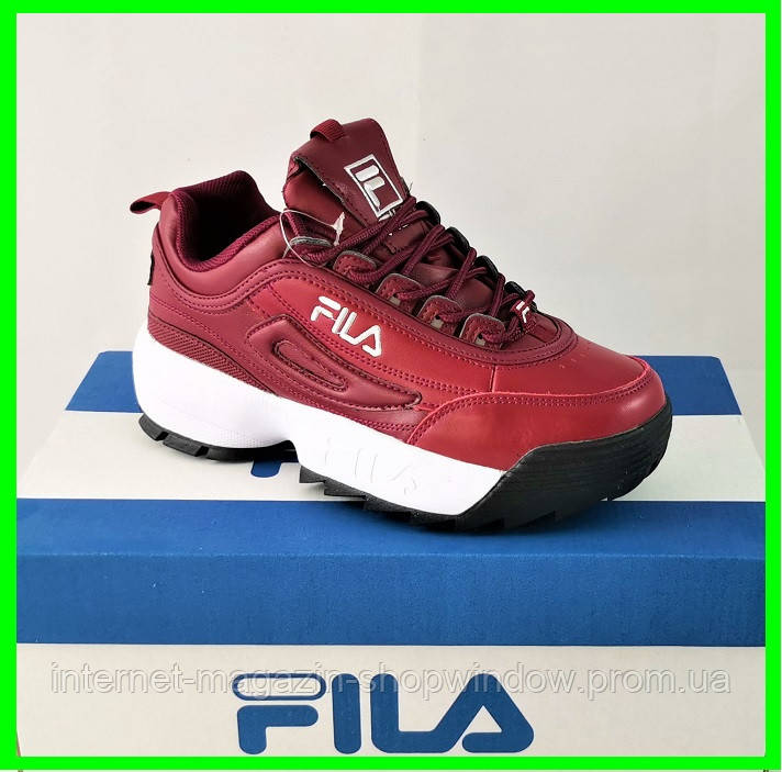 Кроссовки женские Fila Disruptor. Красные кроссовки