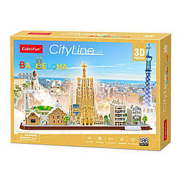 Тривимірний пазл Cubic Fun City line Barcelona Барселона  MC256h