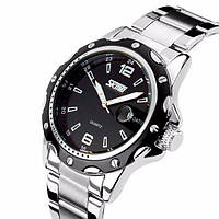 Чоловічий наручний годинник Skmei Robby Steel 0992S Сріблястий з чорним