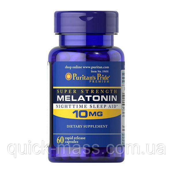Вітаміни мелатонін Puritan's Pride Melatonin 10 mg 60 cap, фото 1