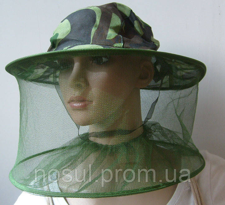 Шляпа маска лицевая защитная антимоскитная для пчеловода (охоты, рыбалки, пасеки и пр.) защита от от насекомы - фото 2 - id-p261798142