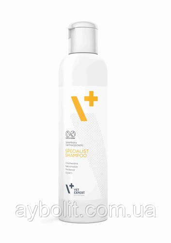 Шампунь антибактеріальний - протигрибковий для собак і кішок Vet Expert Specialist shampoo