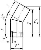 Отвод ПЭ сегментный стыковой 30*