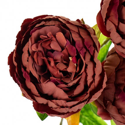 Букет, півонії з трьома бутонами, бордовий, 56 см, у пакованні 2 штуки. (8114-015), фото 2