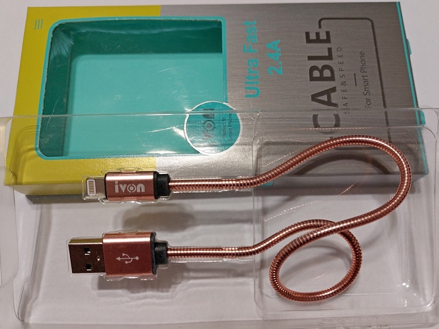 Кабель Lightning 0,35м 2,4A Metal CA-38