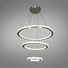 Кришталева підвісна світлодіодна люстра "Кола Сатурна" 90 Вт на пульті д/у LS-8312W/650+400+200, фото 3