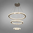 Кришталева підвісна світлодіодна люстра "Кола Сатурна" 90 Вт на пульті д/у LS-8312W/650+400+200, фото 5