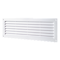 Решітка вентиляційна прямокутна Домовент ДВ 350 біла, 95х334 мм