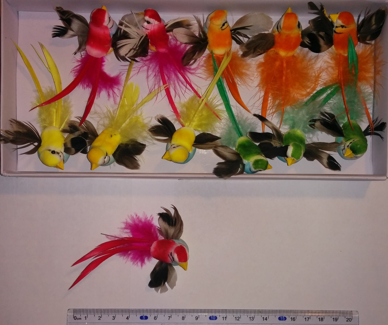 Птахи з пір'я (8 см, 12 шт.) арт. 08032, фото 1