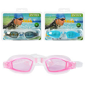 Очки для плавання 55682 (12шт) захист від УФ-крадії, регул ремінець, від 8 років,3 кольорів, у слюді,19,5-16-4см