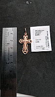 Серебряный позолоченный крестик 925 пробы