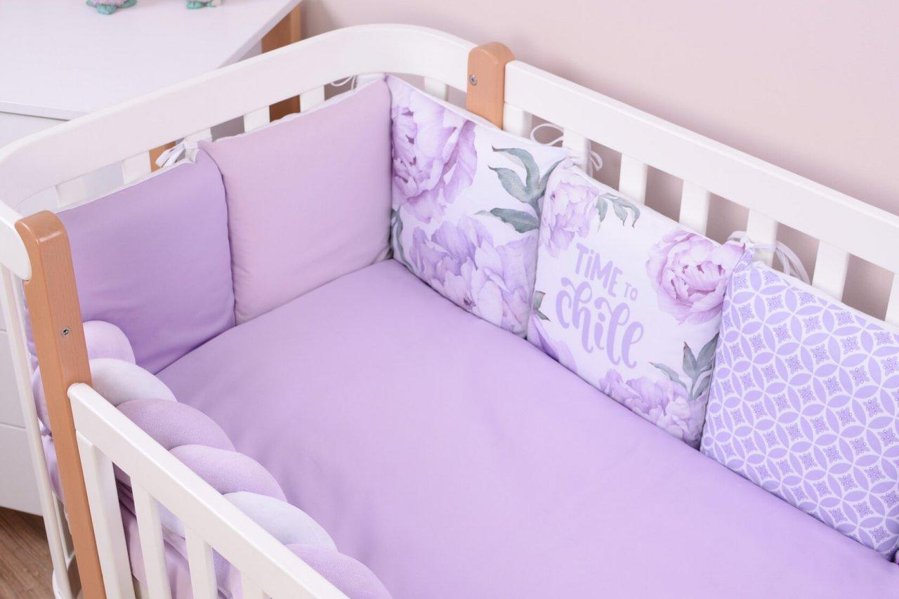 Постільний комплект в дитяче ліжечко Baby Veres Lilac Peonies 6 одиниць