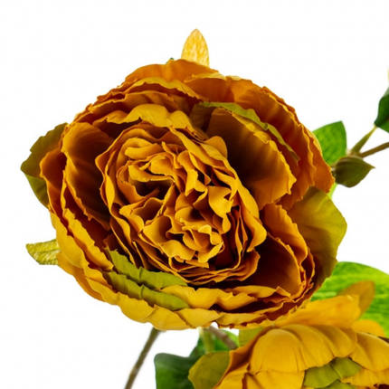 Букет, півонії з трьома бутонами, жовтогарячий, 56 см, у пакованні 12штуки. (8114-016), фото 2