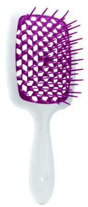 Гребінець Janeke 1830 Superbrush The Original Italian оригінал Джанек біла з малиновим, фото 1