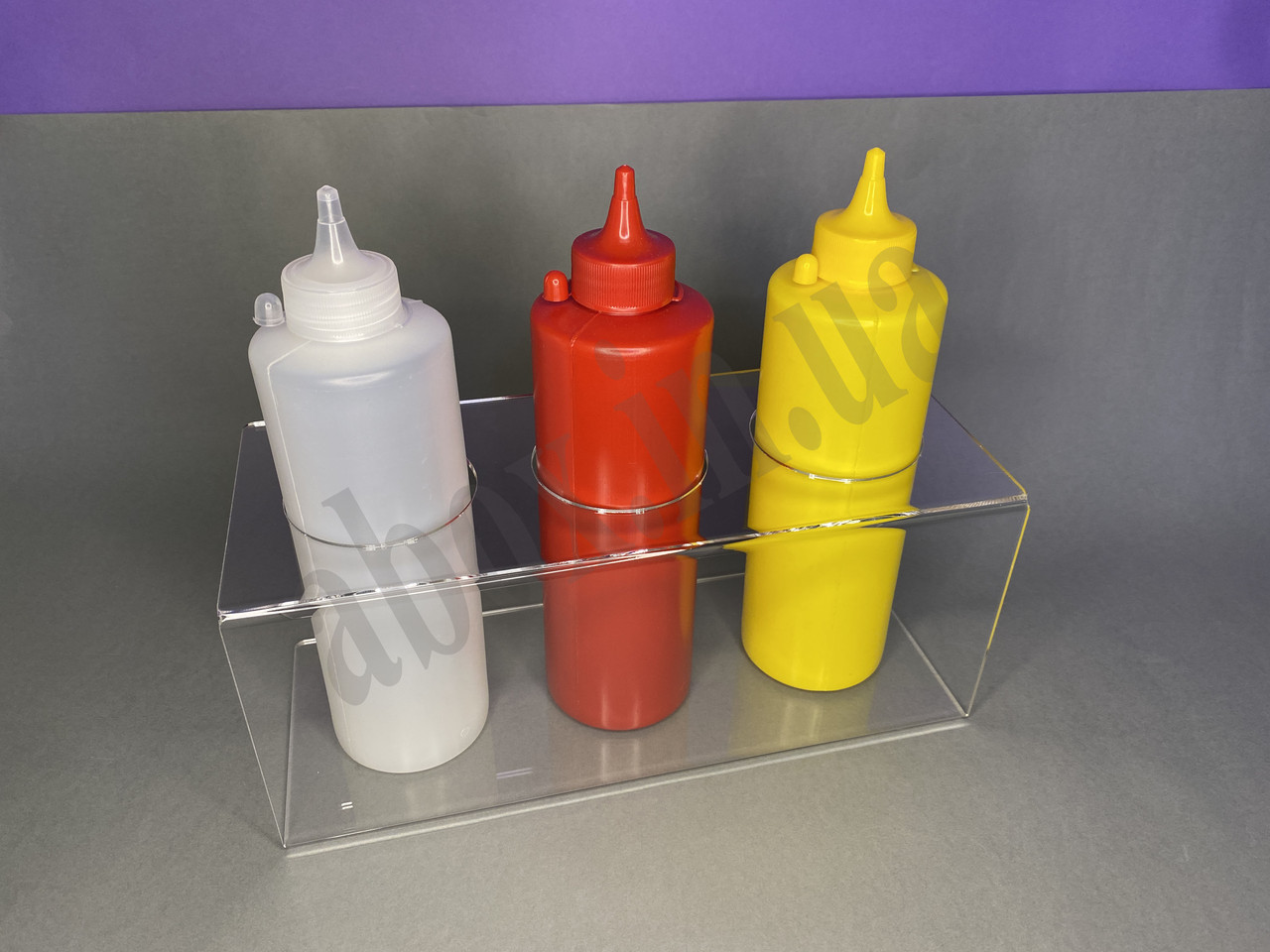 Підставка для 3-х дозаторів Соусів | Прозора, фото 1