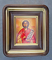 Кіот із закругленими кутами, з внутрішньою дерев'яною рамою та позолоченими штапіками, фото 2