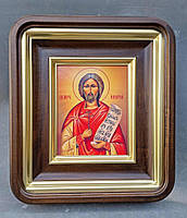 Кіот із закругленими кутами, з внутрішньою дерев'яною рамою та позолоченими штапіками, фото 3